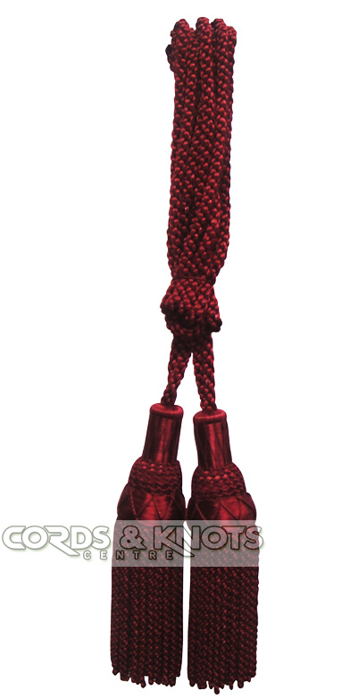 Maroon silk bagpipe cords are a type of cord used to connect and decorate the various parts of a bagpipe.